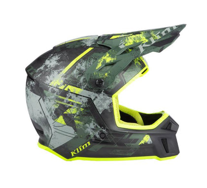 F3 Klim Carbon Helmet ECE - Unruly Kombu Green - Hi-Vis